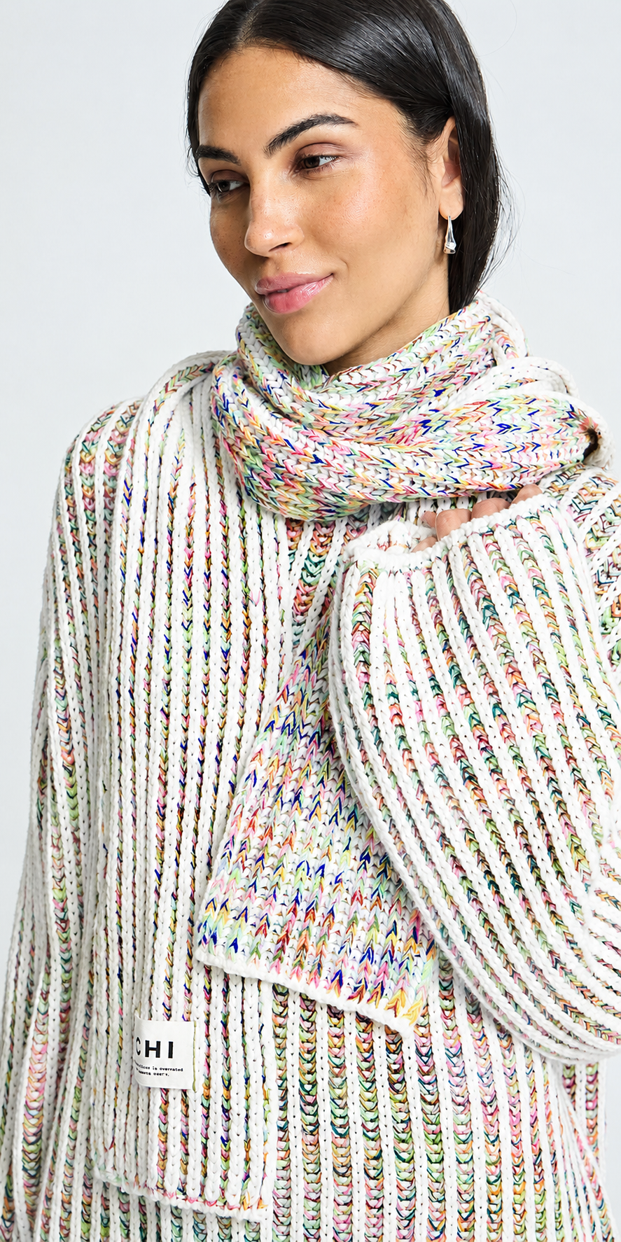 Ichi Multicoloured Shaker Knit Sweater