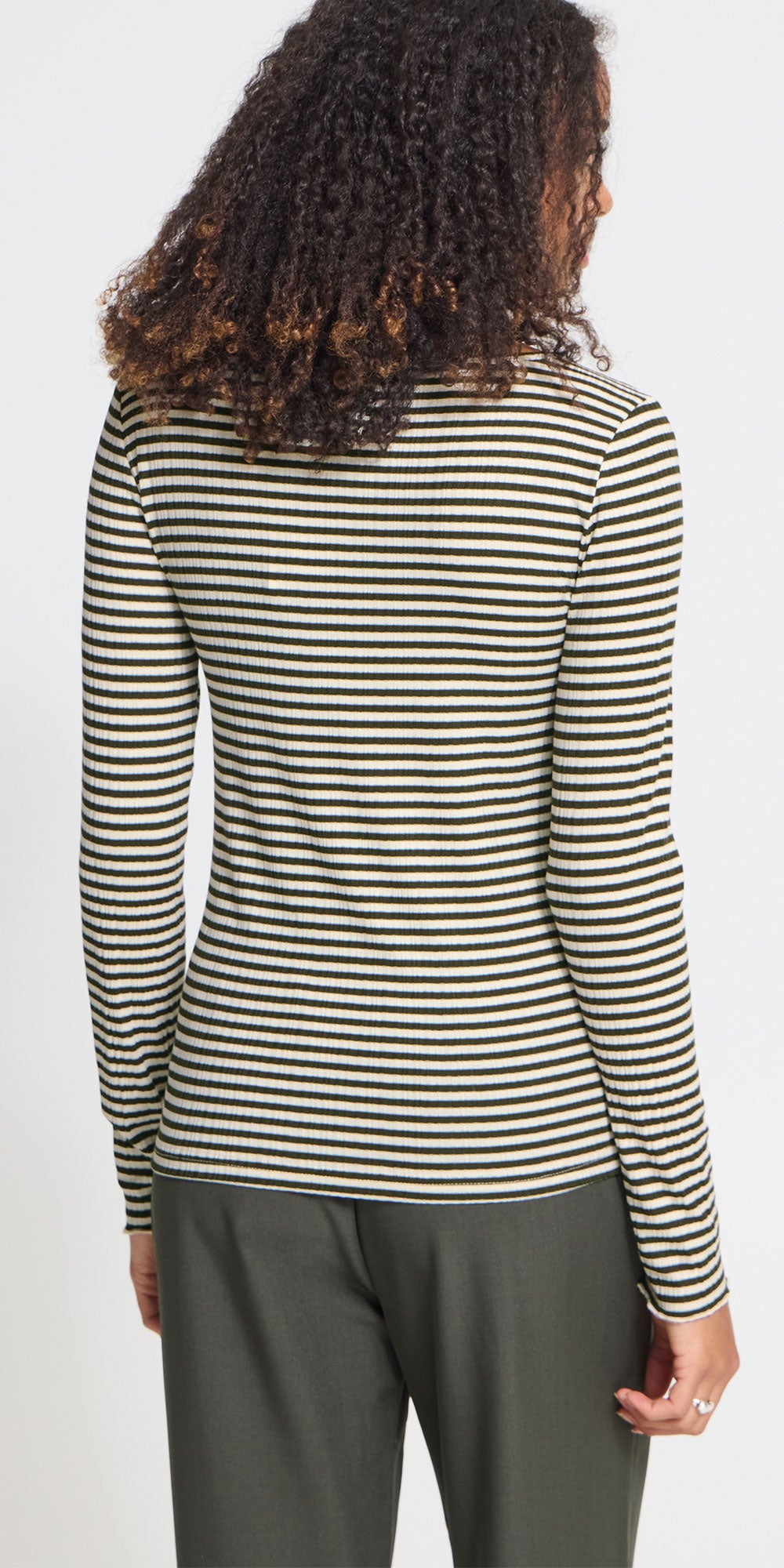 Ichi Striped Lettuce Edge Top, green/birch