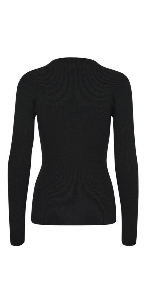 Ichi Viva Long Sleeve Sweater, black