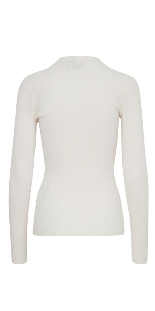 Ichi Viva Long Sleeve Sweater, off-white