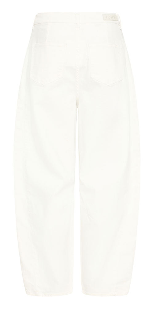 Ichi Darted Barrel Jeans, white
