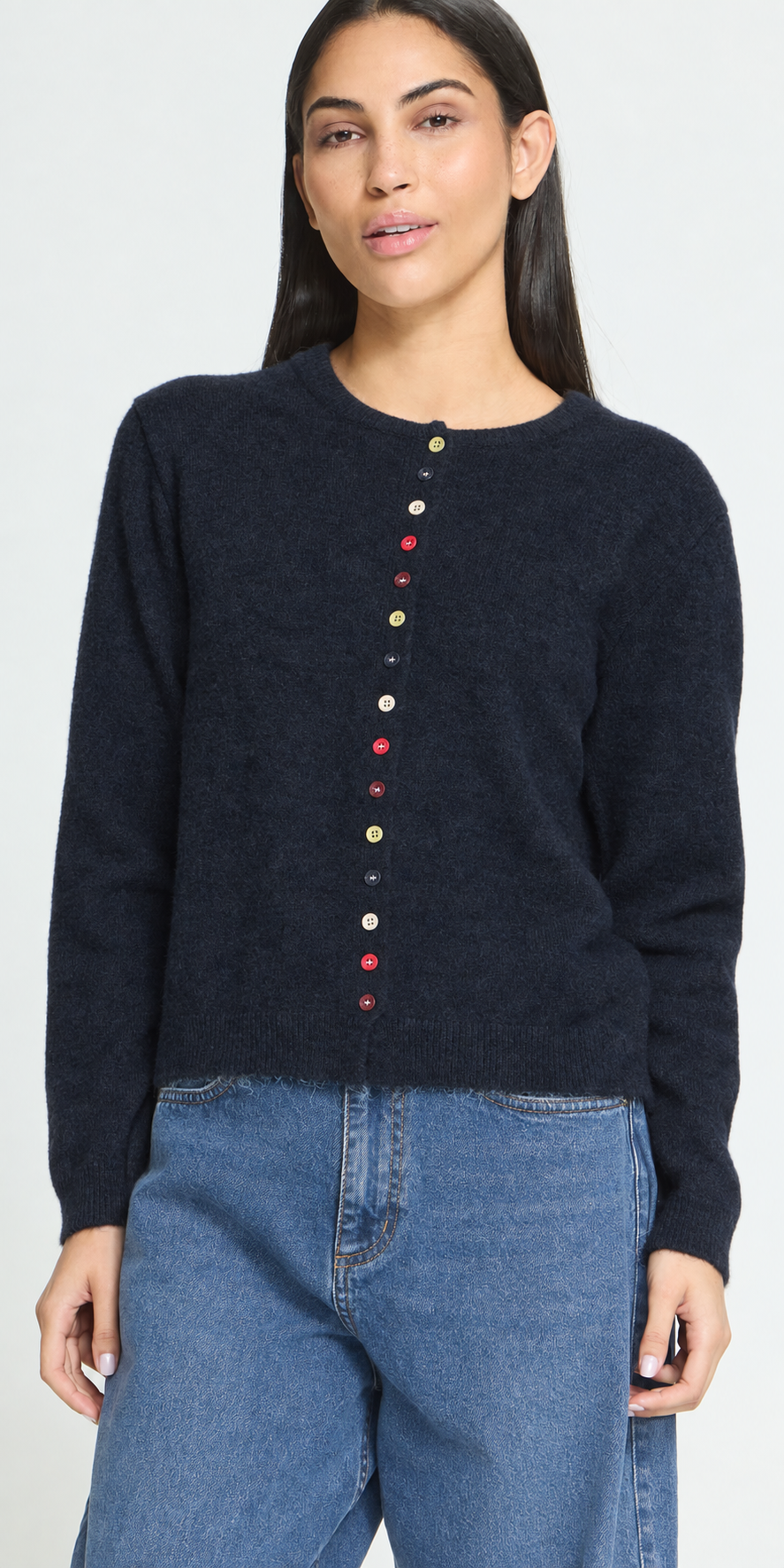 Ichi Multi Button Cardy, navy