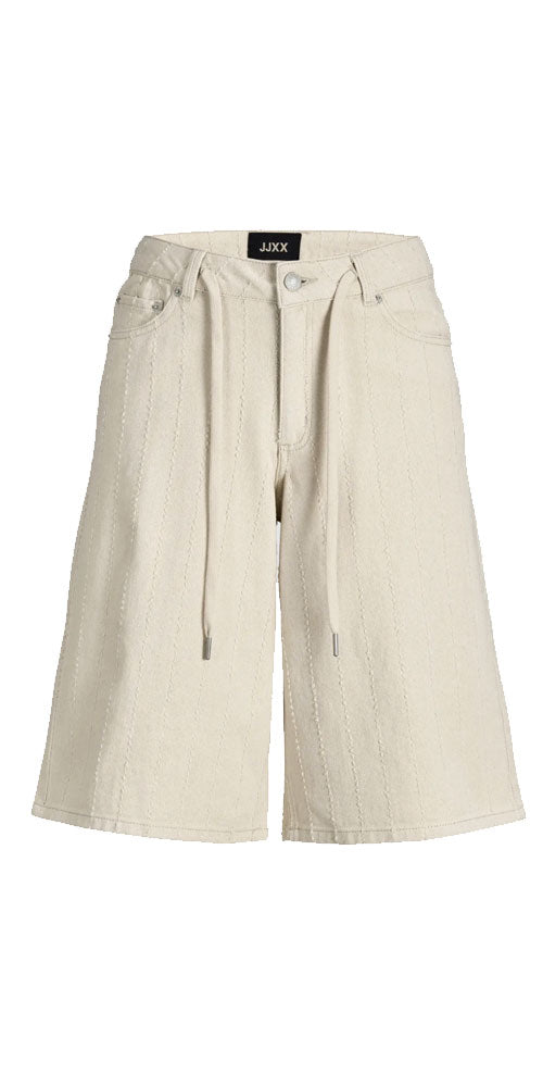 JJXX Textural Stripe Bermuda Shorts, ecru denim