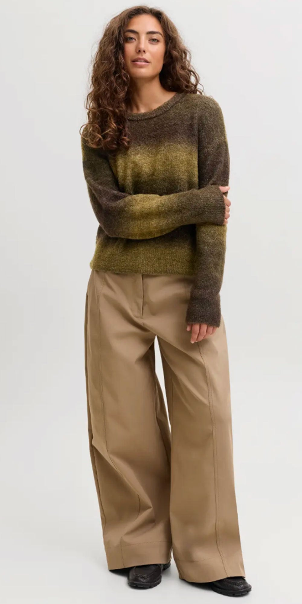 JJXX Ombré Crew Neck Sweater, moss mix