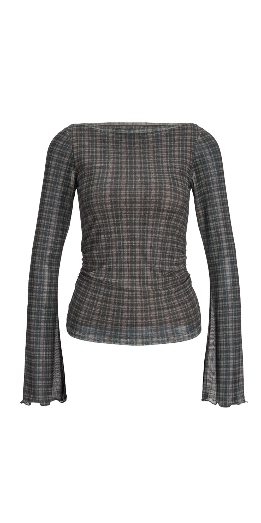 JJXX Plaid Mesh Top