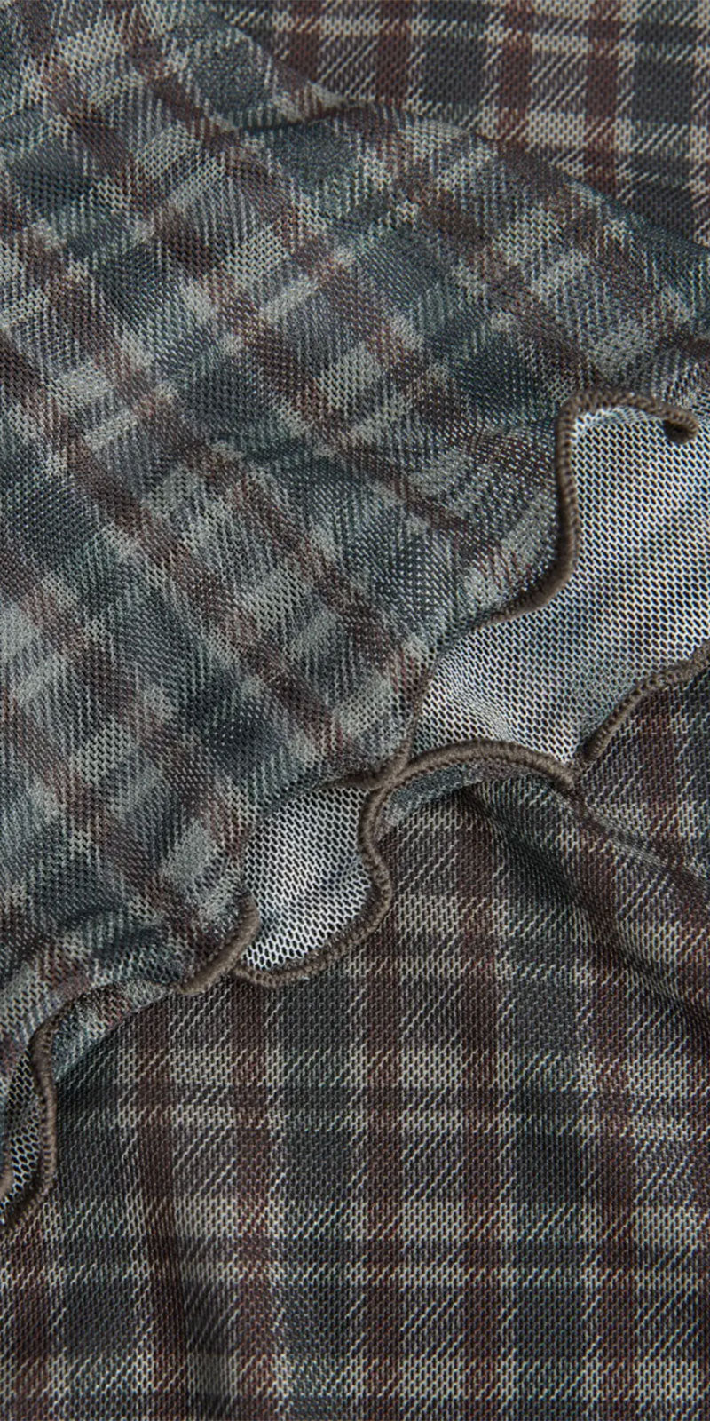 JJXX Plaid Mesh Top