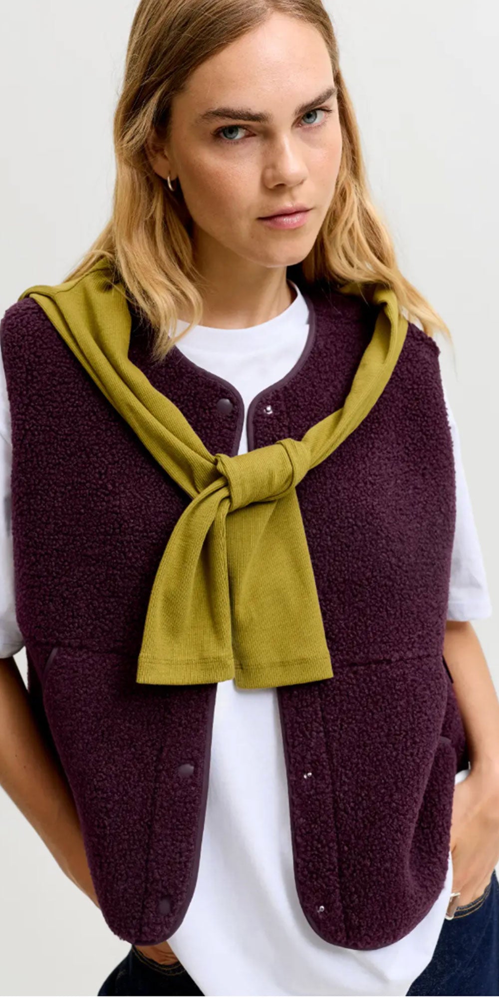 JJXX Teddy Vest, wine