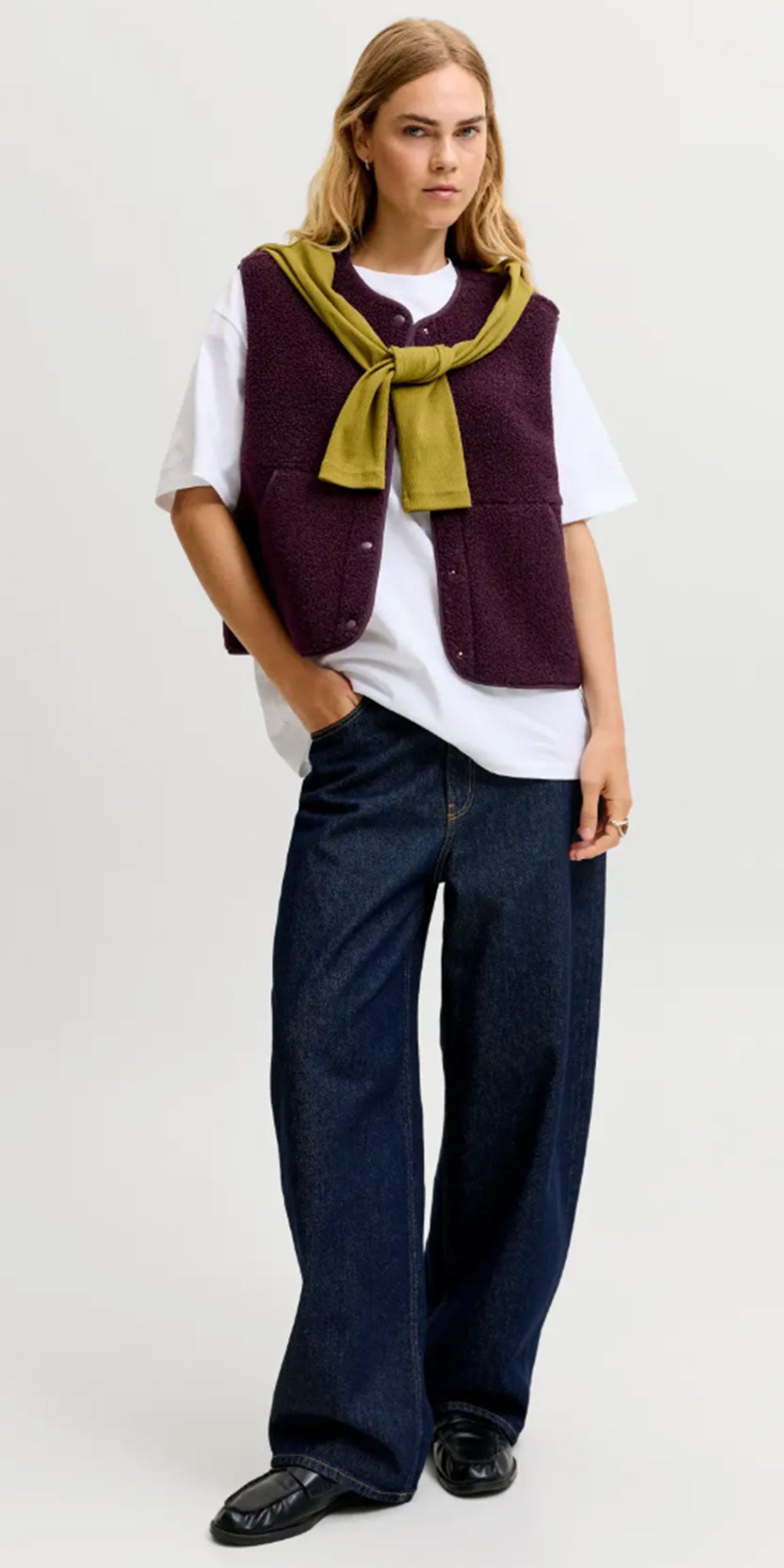 JJXX Teddy Vest, wine