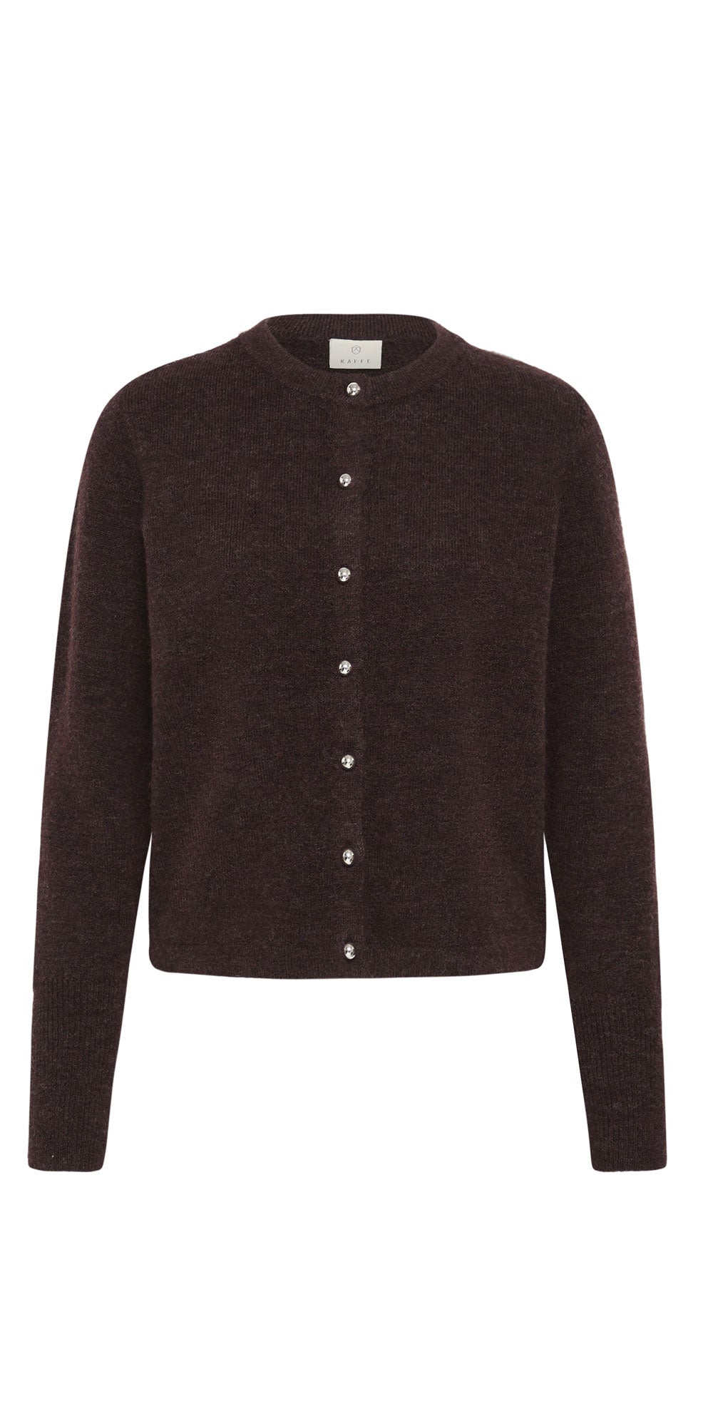 Kaffe Chrome Button Cardy, deep heathered plum
