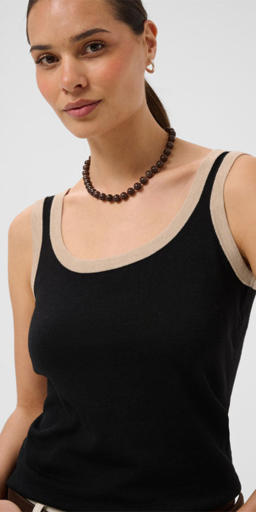 Kaffe Contrast Trim Knit Tank