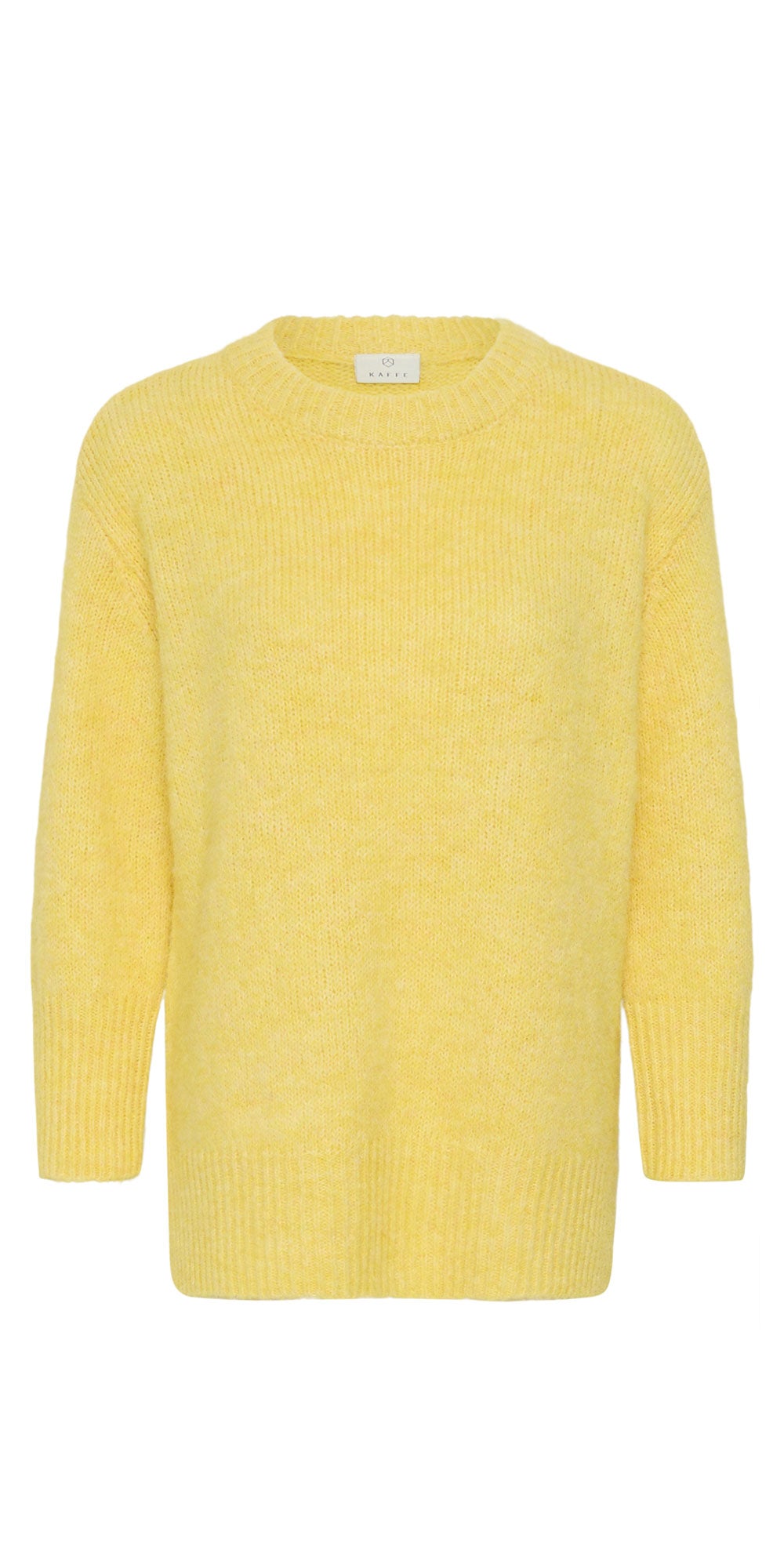 Kaffe Relaxed Crew Neck Sweater, yellow