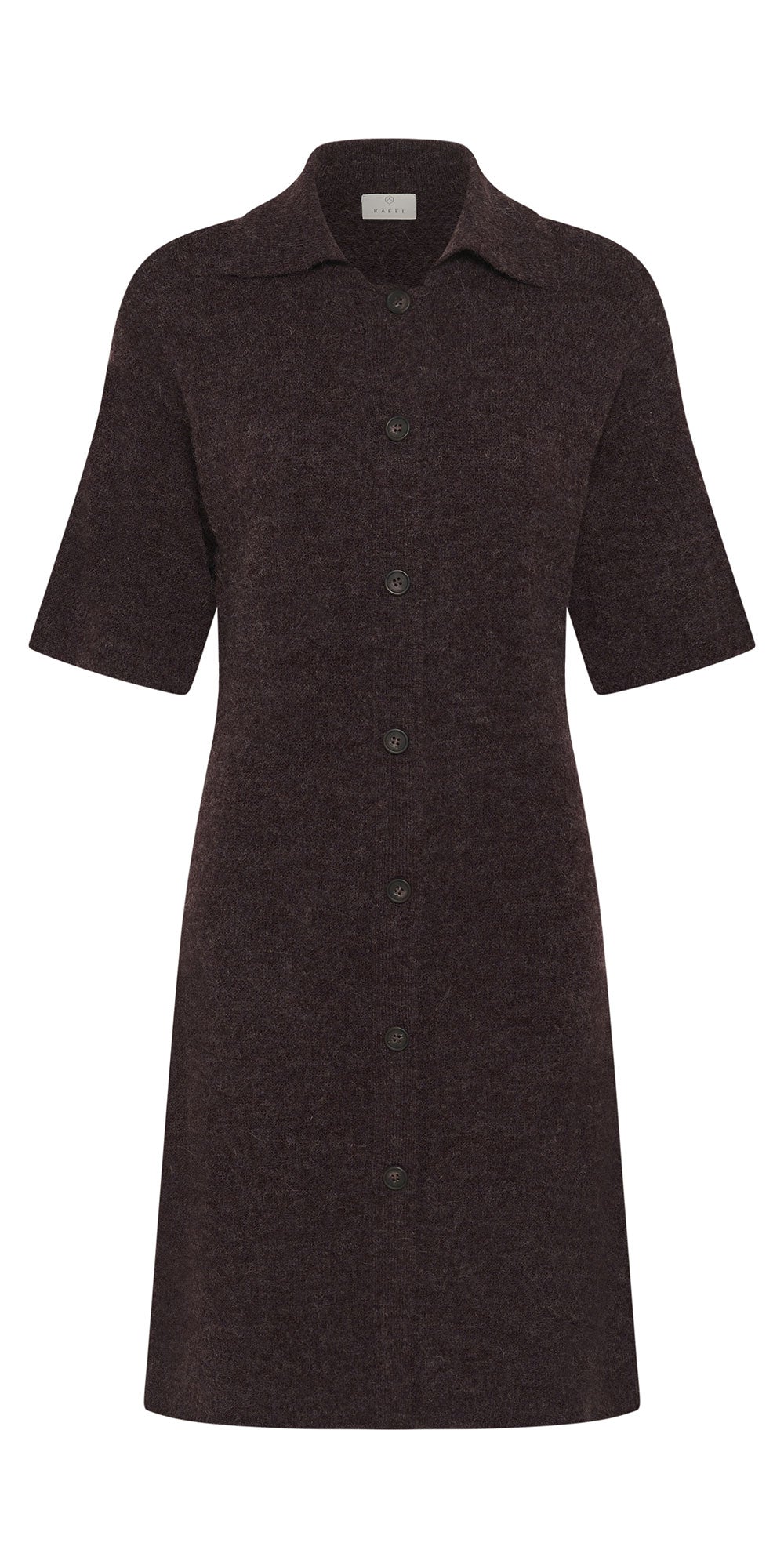 Kaffe Polo Sweater Dress, dark plum
