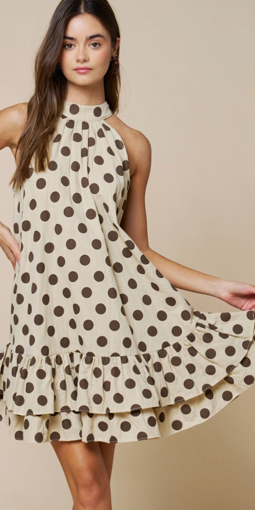 Cotton Polka Dot Swing Dress