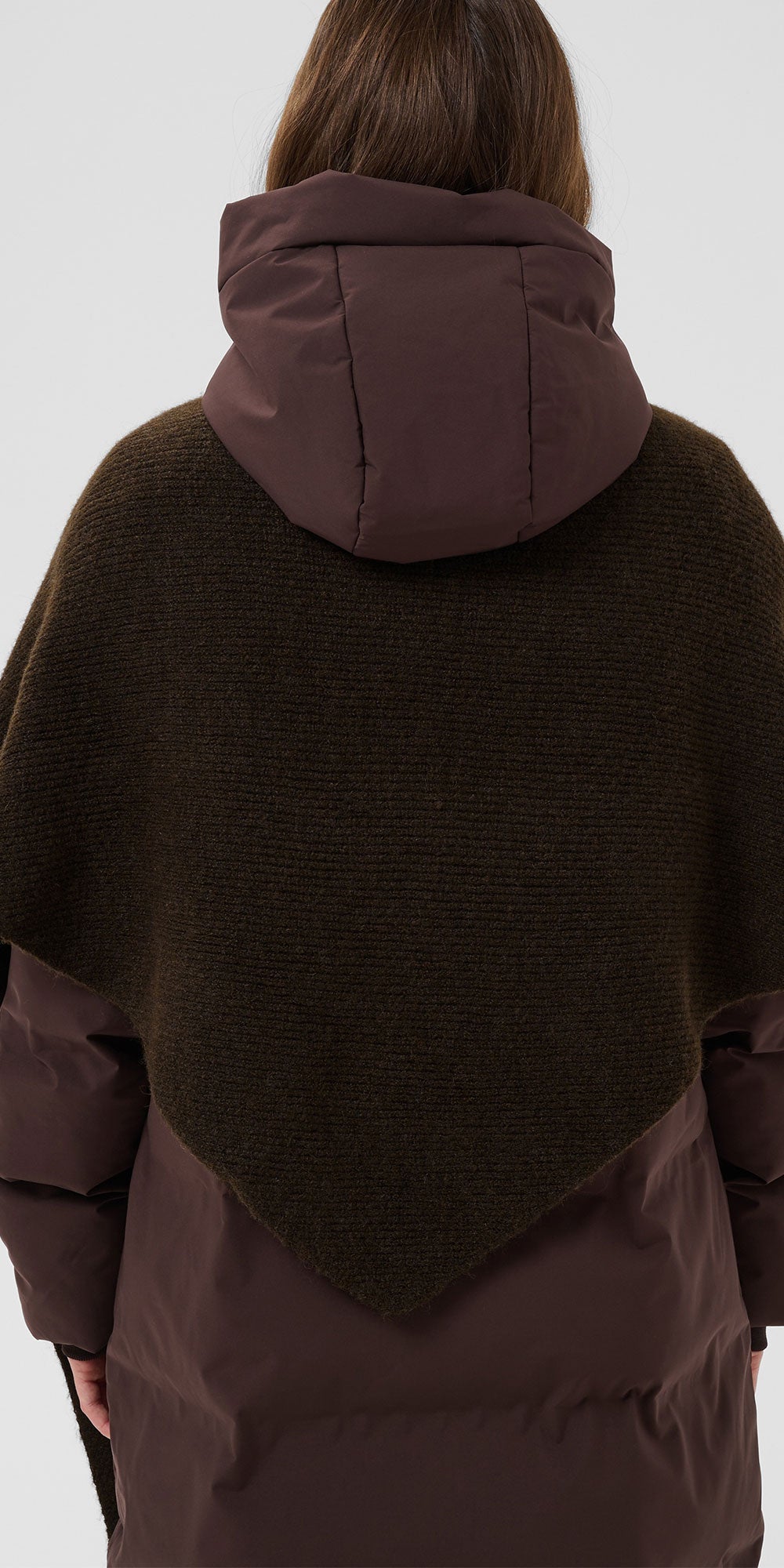 Saint Tropez Large Knit Triangle Scarf, brown
