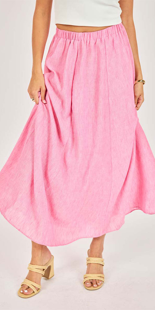 Sadie & Sage Full Cut Skirt, pink