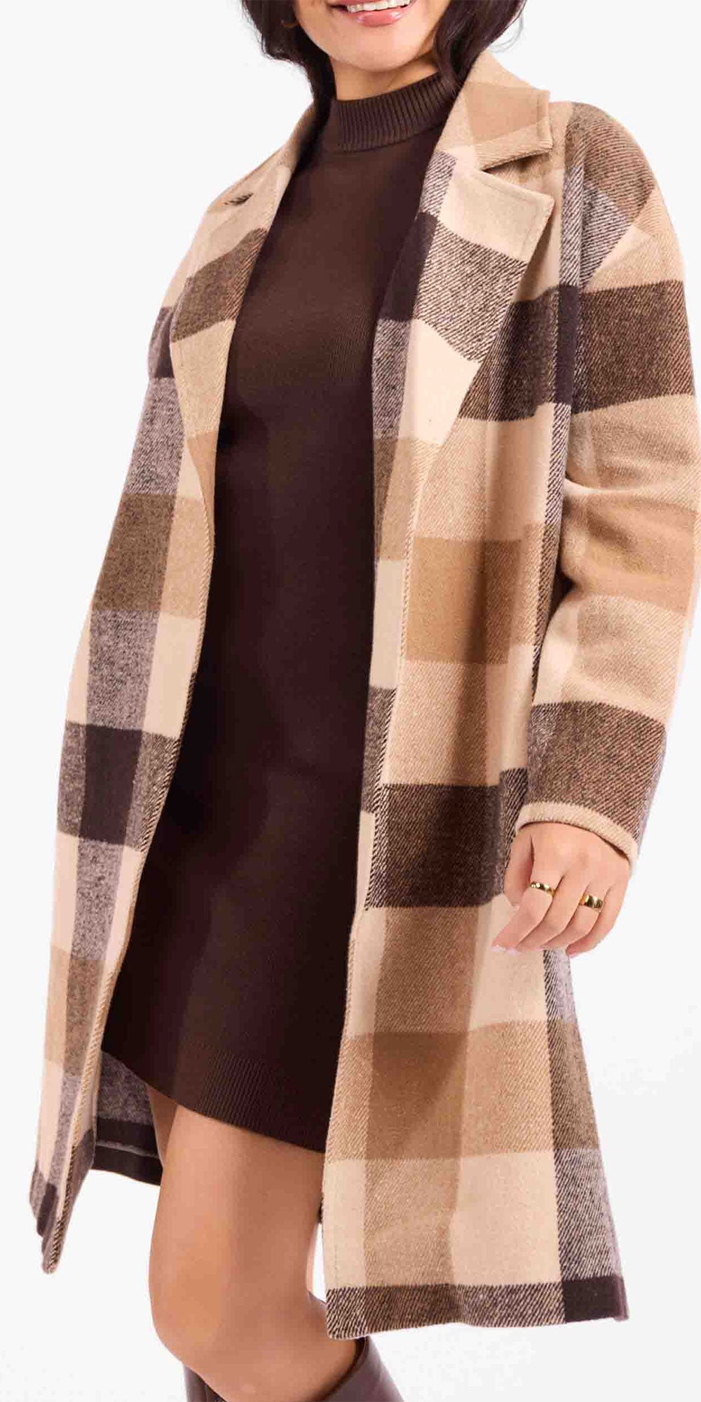 Sadie & Sage Coatigan, brown check