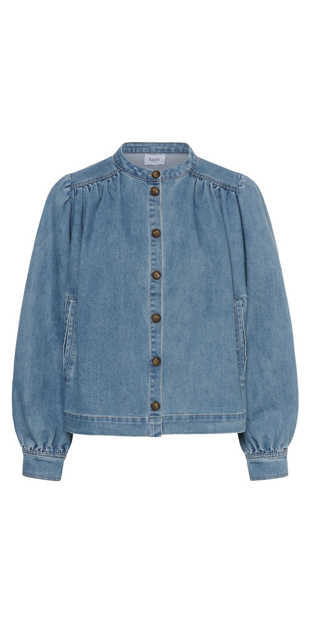 Saint Tropez Gathered Denim Swing Jacket
