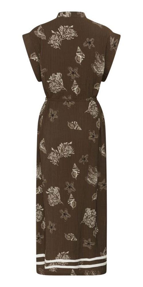 Saint Tropez Mandarin Dress, fudge seashell print