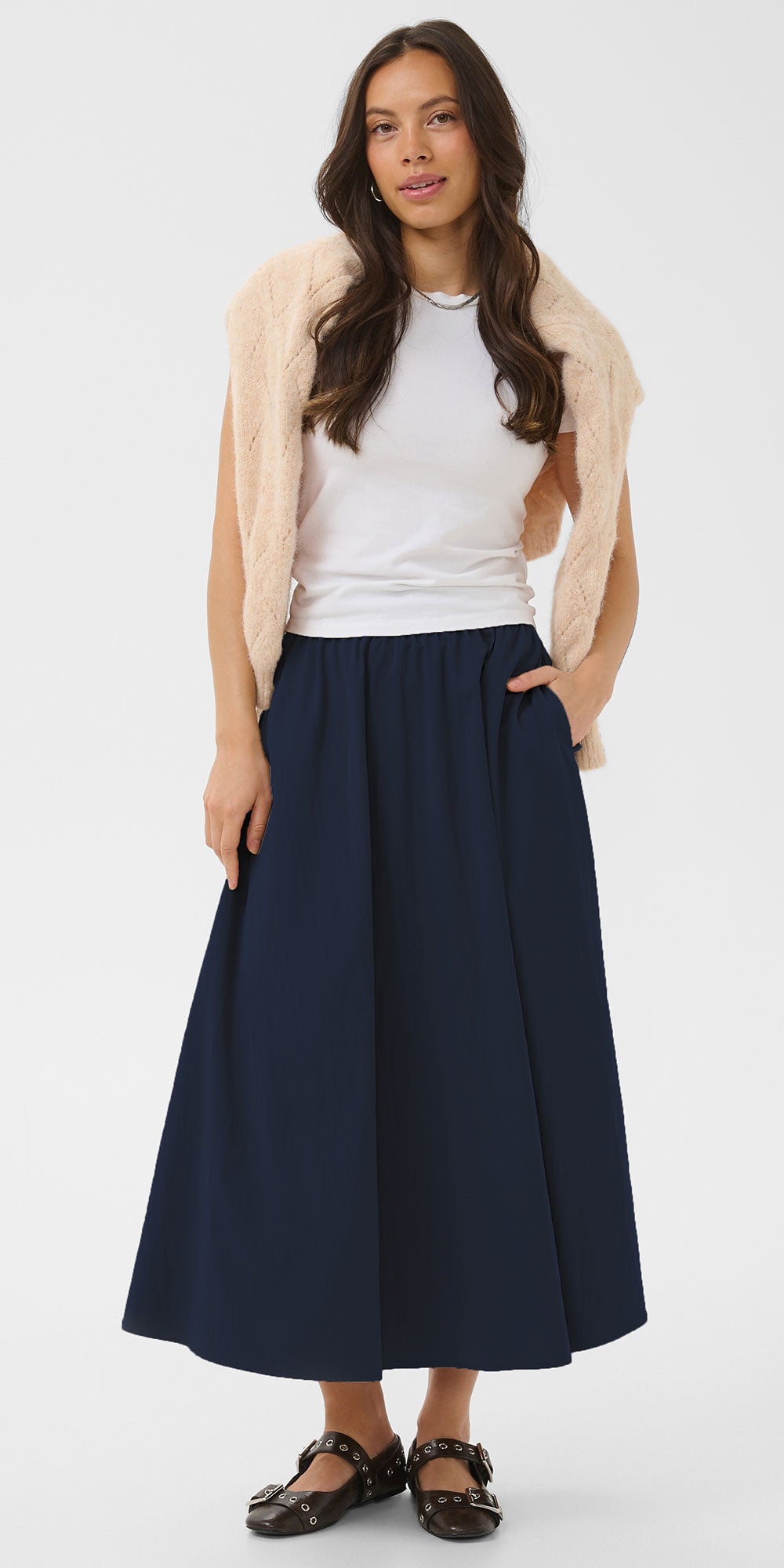 Saint Tropez Full Cut Skirt, navy