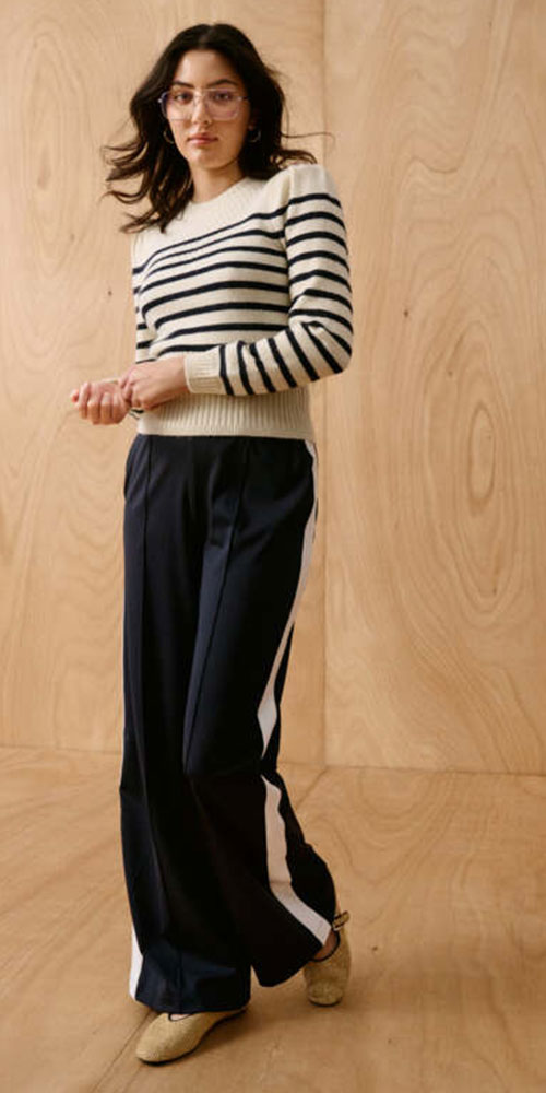 Saint Tropez Retro Track Pants, navy/white