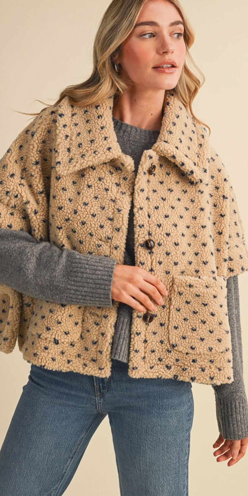 Cozy Sherpa Cape Coat