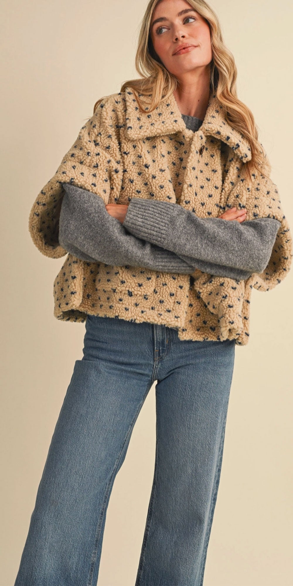 Cozy Sherpa Cape Coat