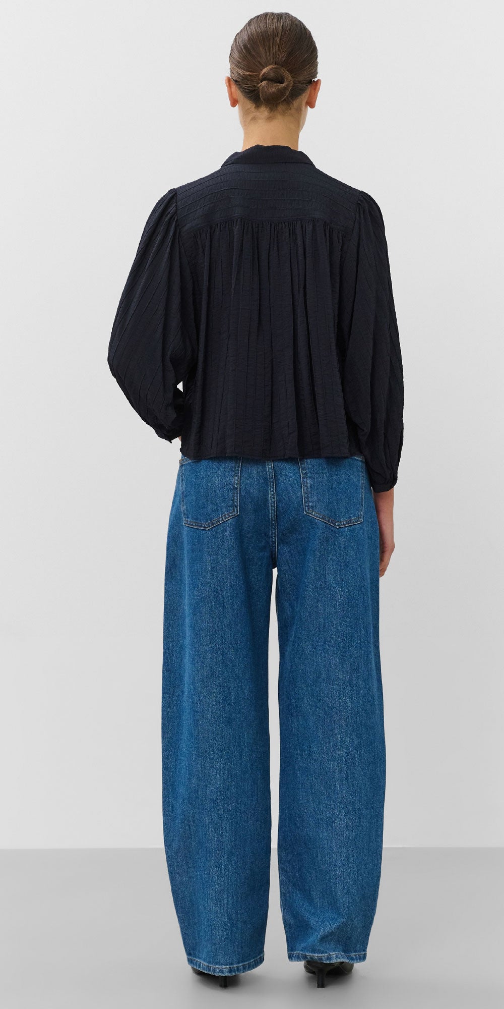 Soaked Bat Sleeve Blouse, navy