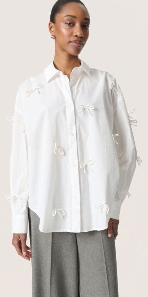 Soaked Bow Appliqué Shirt
