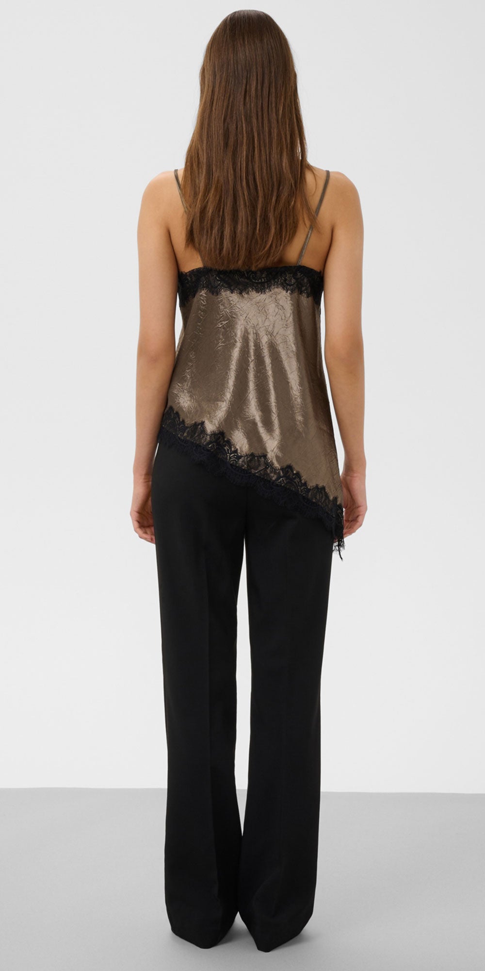 Soaked Asymmetrical Lace Cami