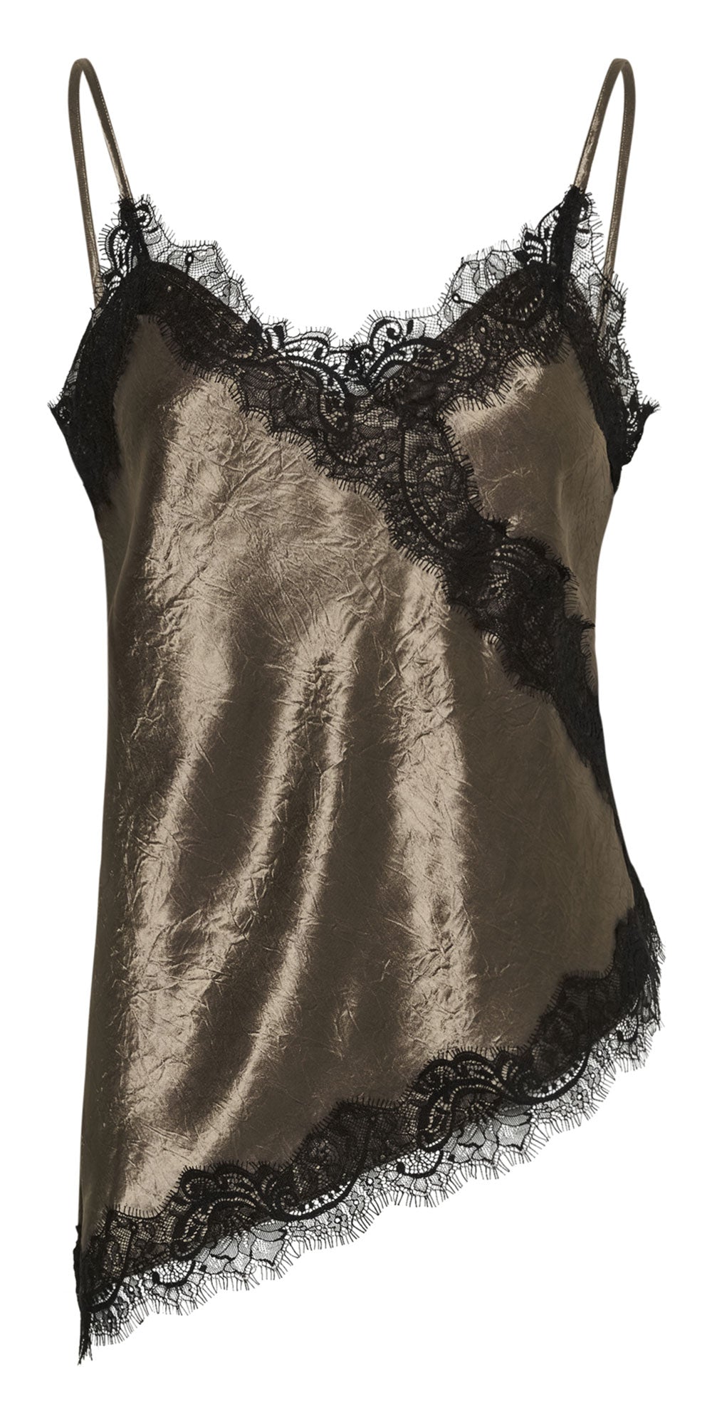 Soaked Asymmetrical Lace Cami