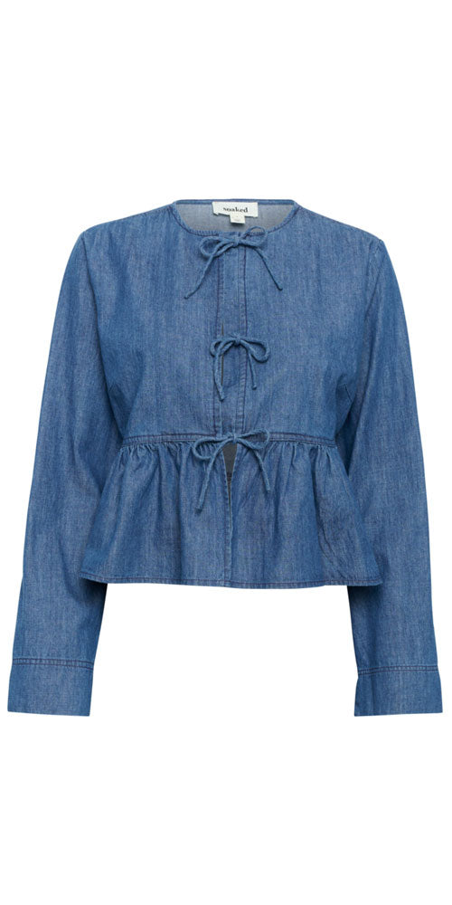 Soaked Tie Front Denim Jacket