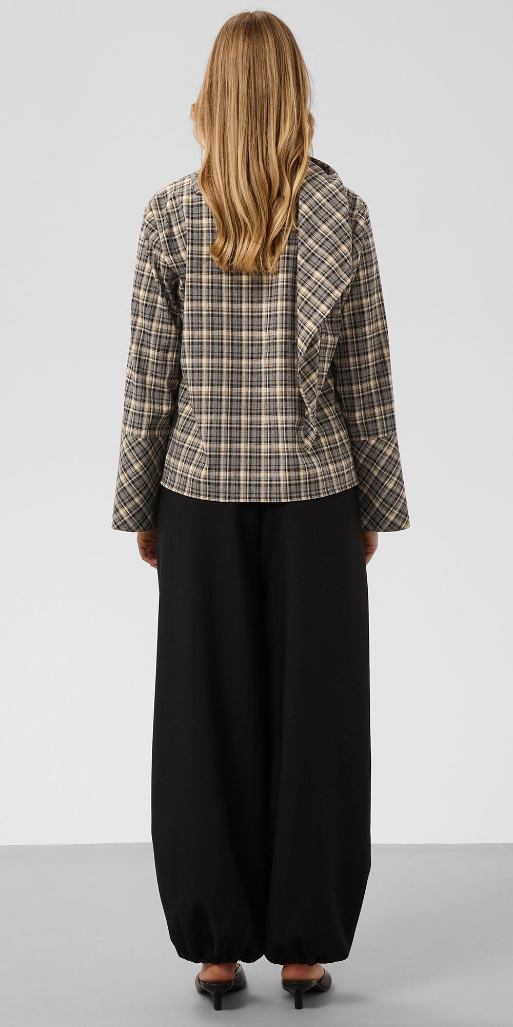 Soaked 2-in-1 Plaid Scarf Blouse