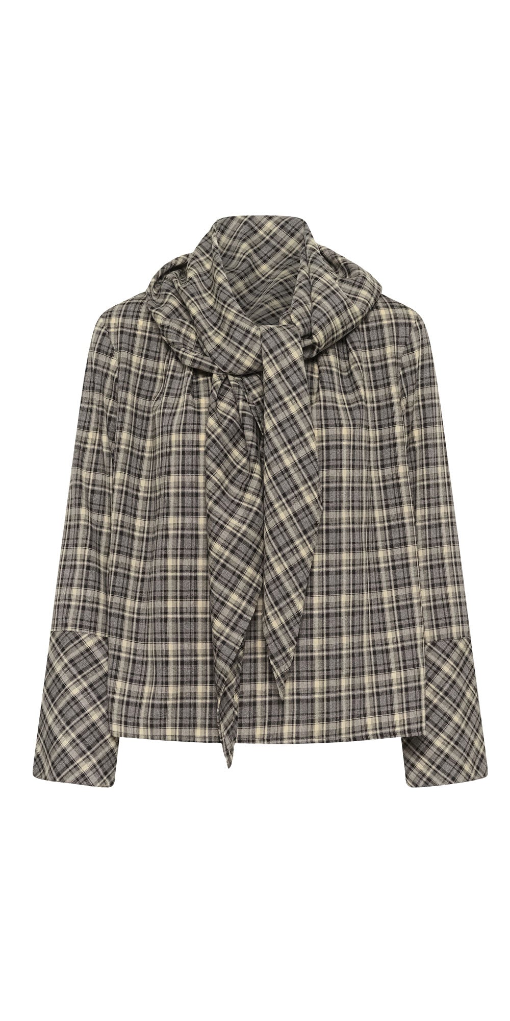 Soaked 2-in-1 Plaid Scarf Blouse
