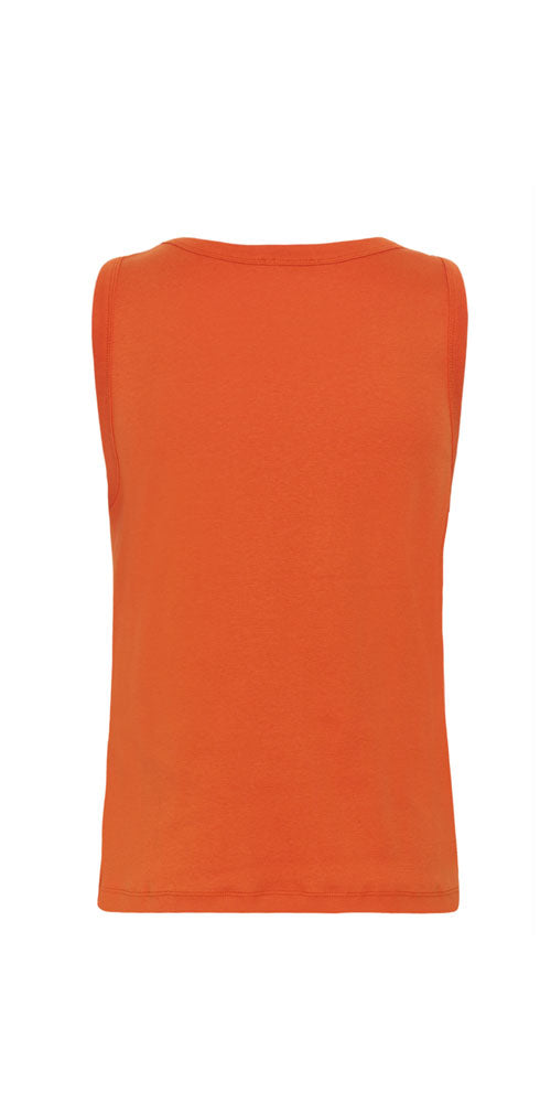 Soaked Fitted V-neck Tank, orange