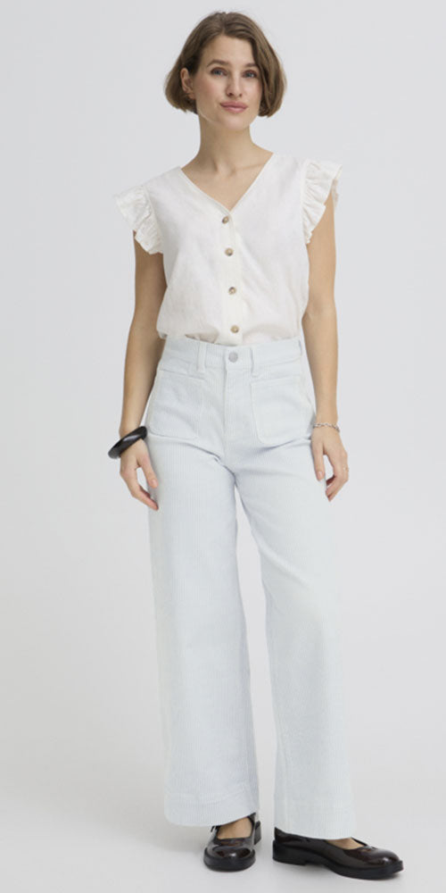 B.Young Railway Stripe Jeans, light blue
