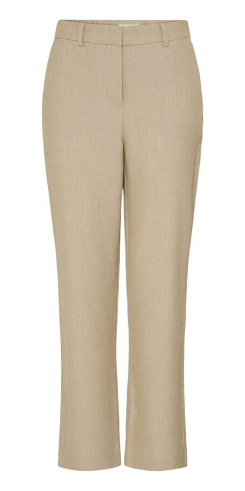 B.Young Straight Leg Cropped Trousers, hummus