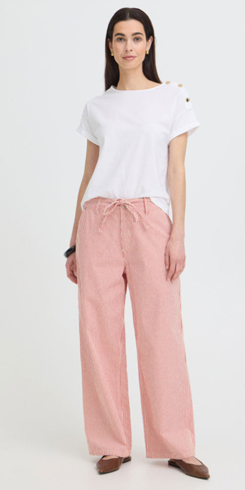 B.Young Striped Cotton Twill Pants