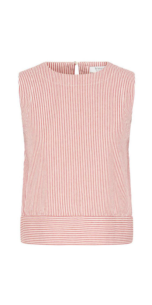 B.Young Striped Cotton Twill Shell Top