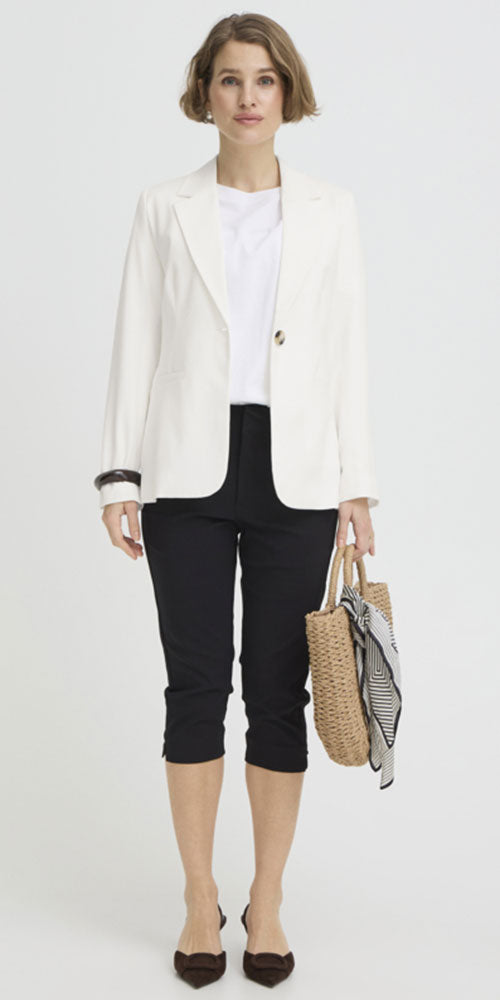 B.Young Semi-fitted Blazer, off-white