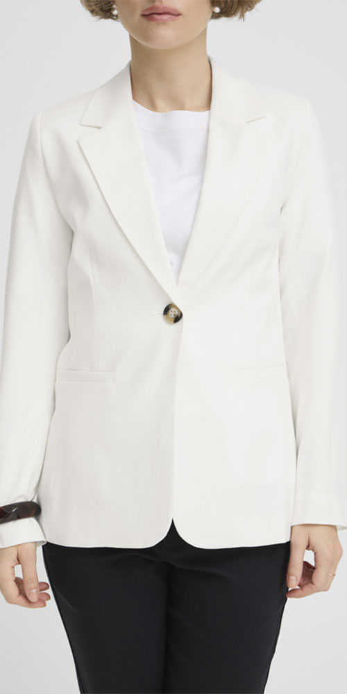 B.Young Semi-fitted Blazer, off-white