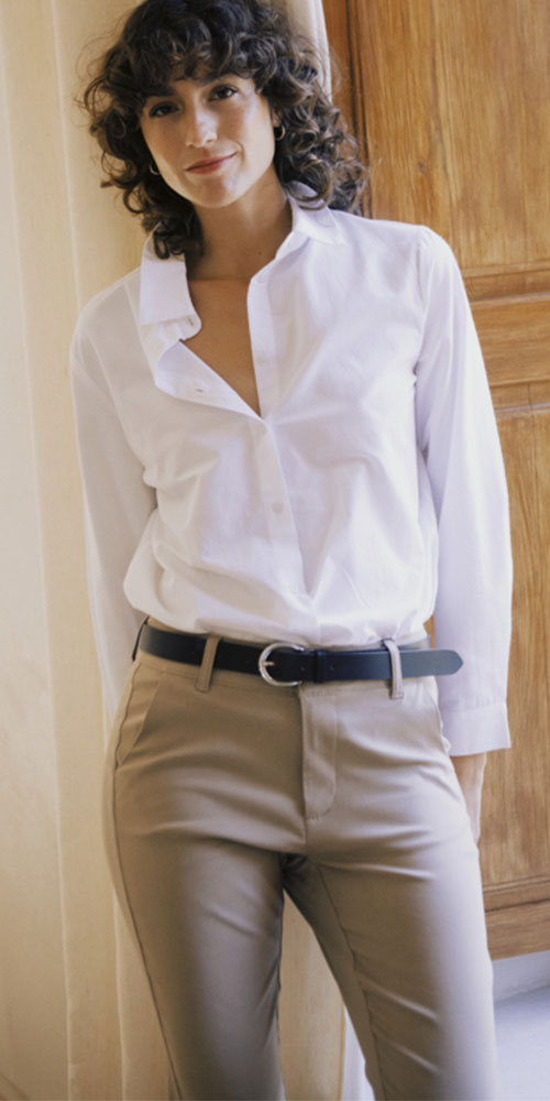 B.Young Button Up Shirt, white
