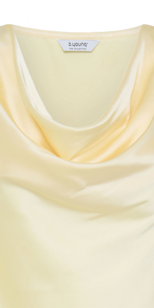 B.Young Drape Neck Satin Top, yellow
