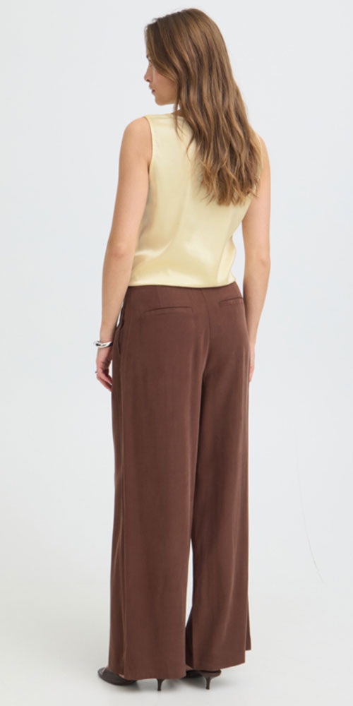 B.Young Drape Neck Satin Top, yellow