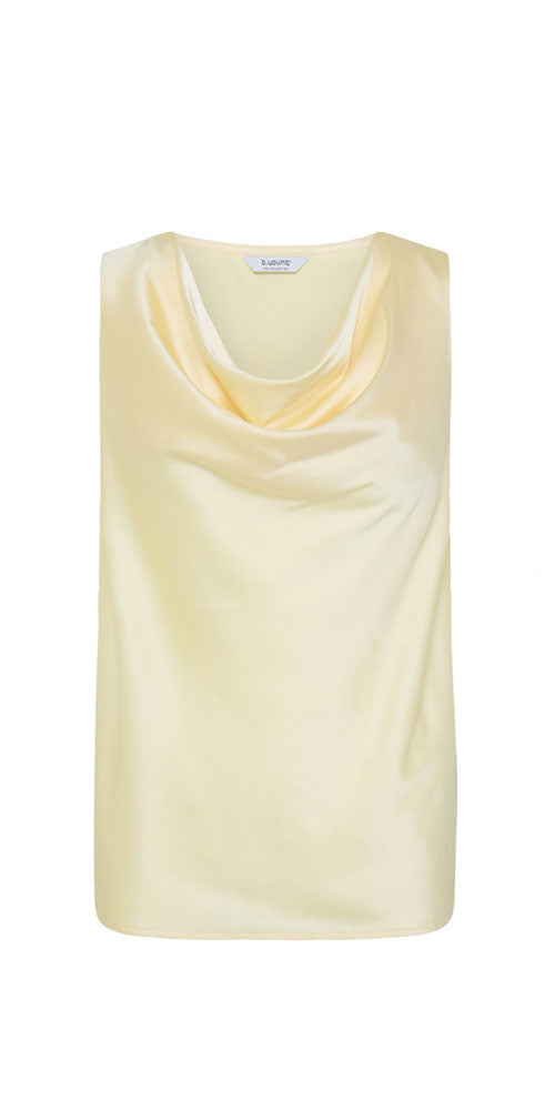 B.Young Drape Neck Satin Top, yellow