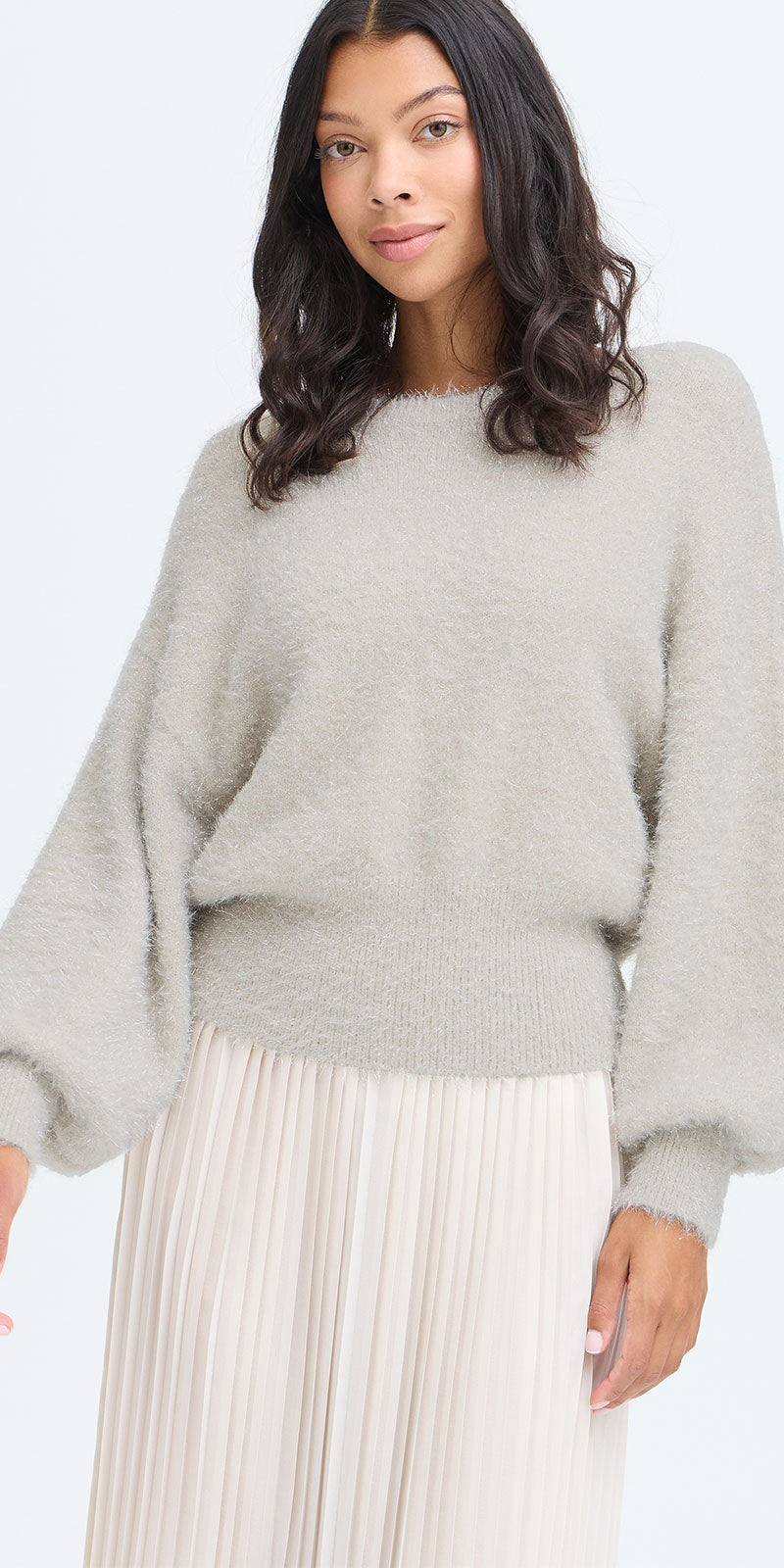 B.Young Sparkle Halo Sweater, frost