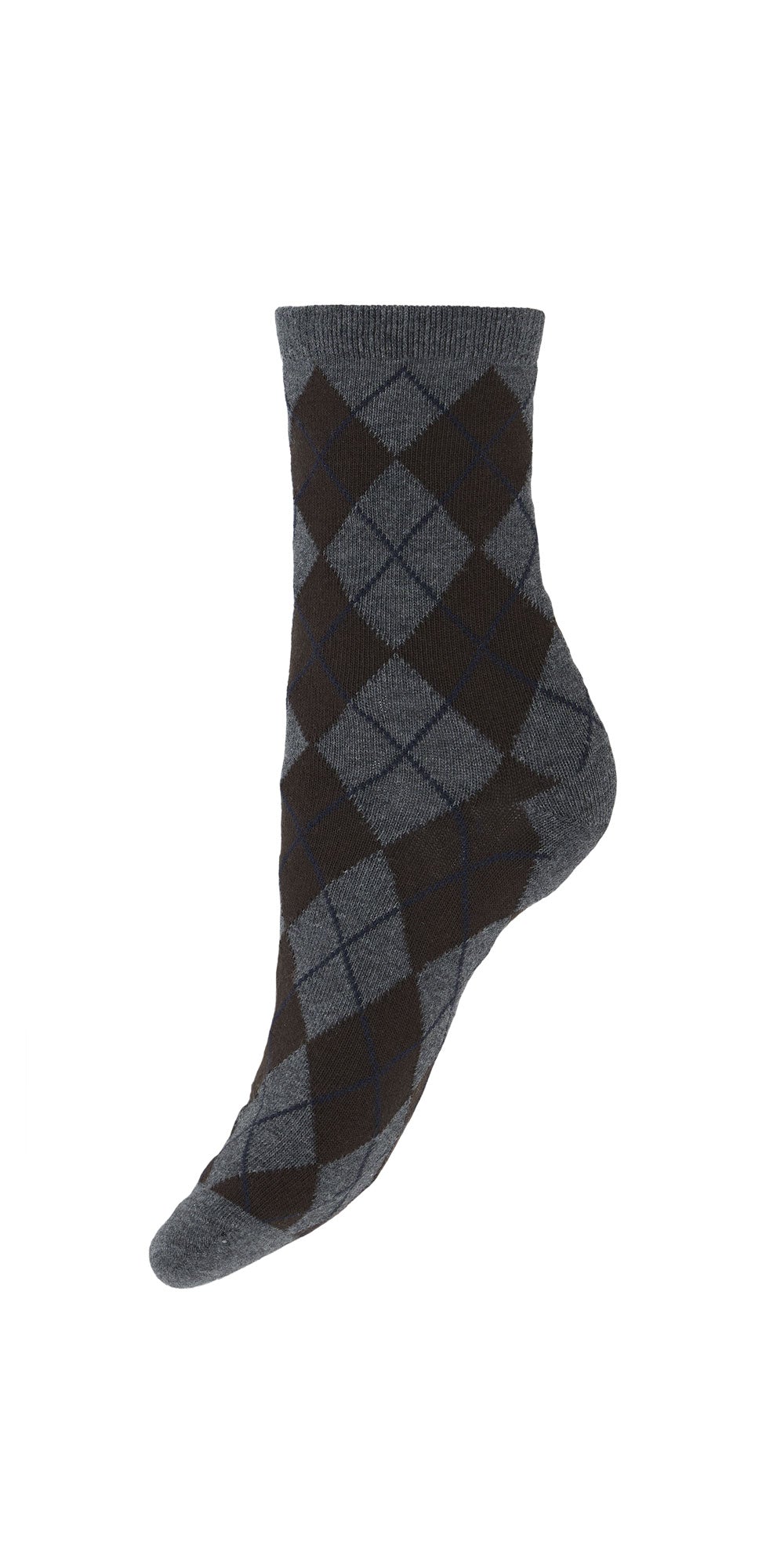 B.Young Argyle Socks, charcoal/brown