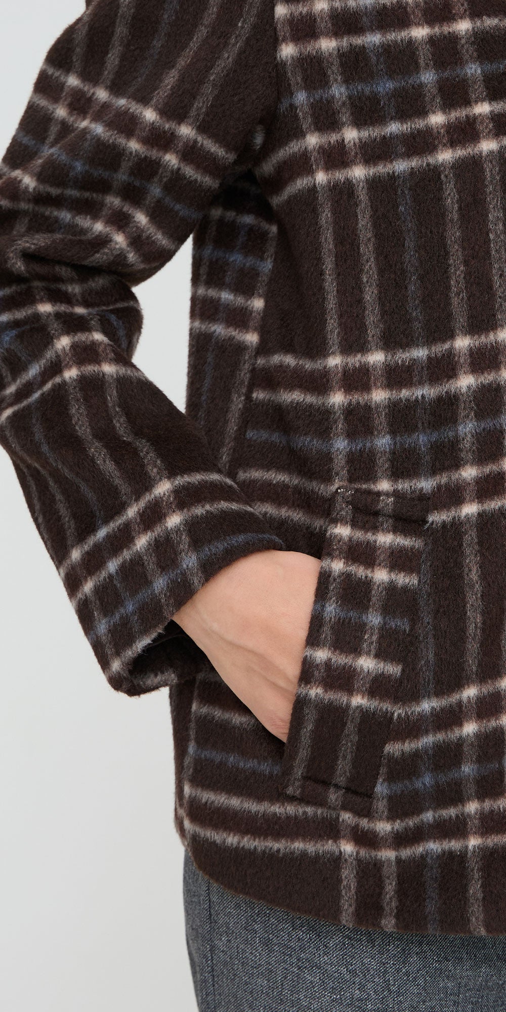 B.Young Brushed Plaid Coat