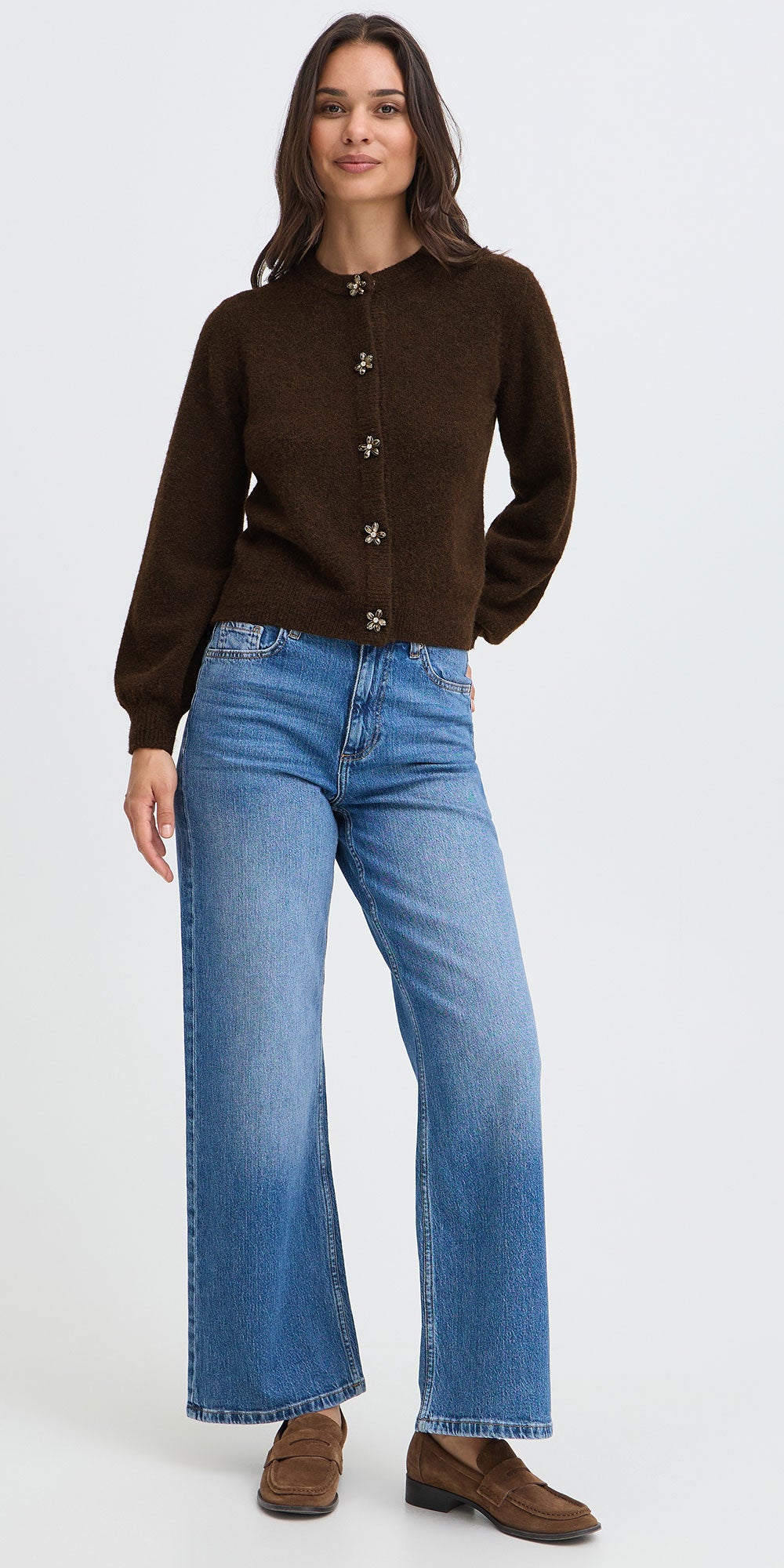 B.Young Flower Button Cardy, java