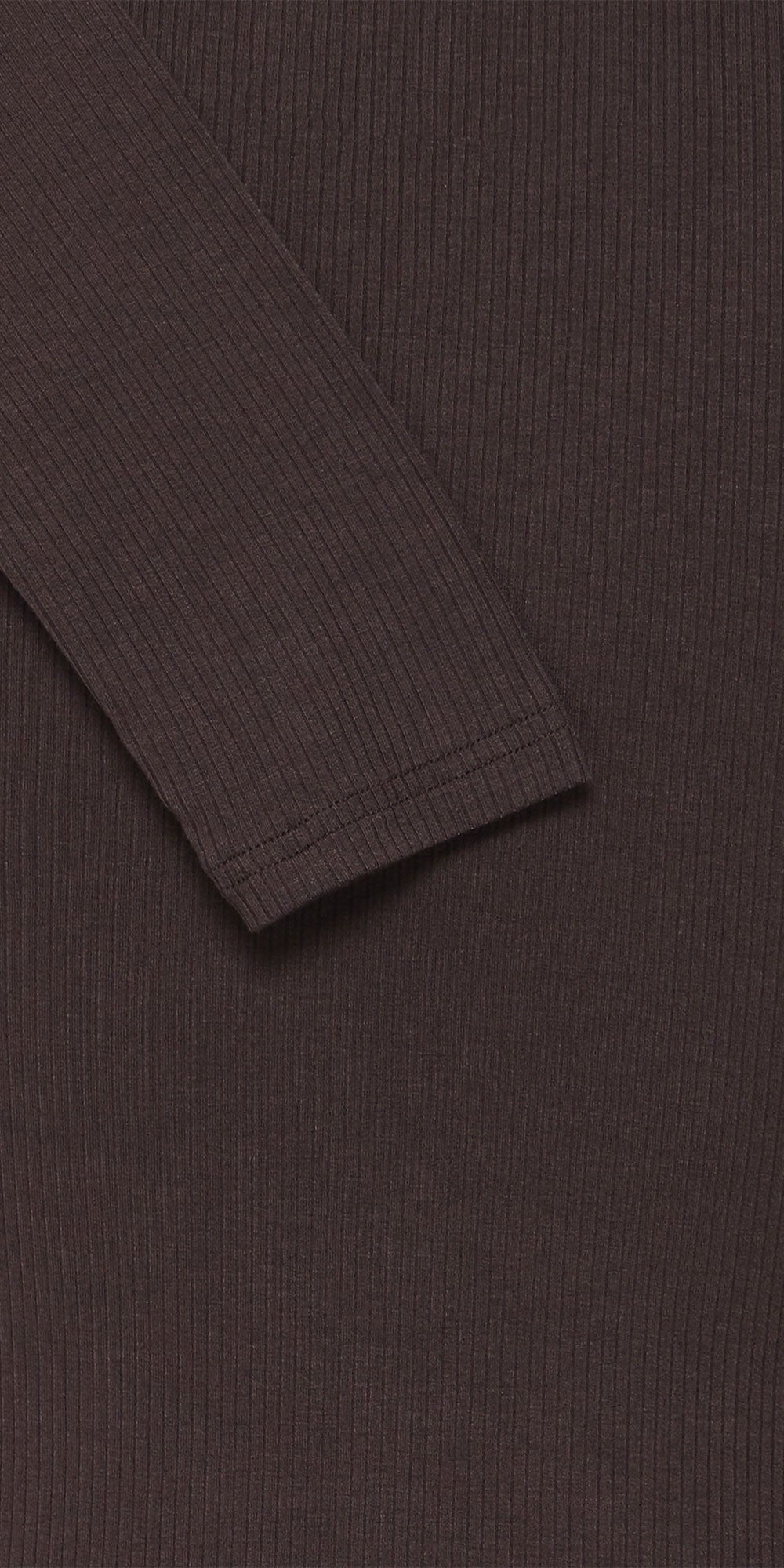 B.Young Lace Trim Ribbed Tee, chocolate brown