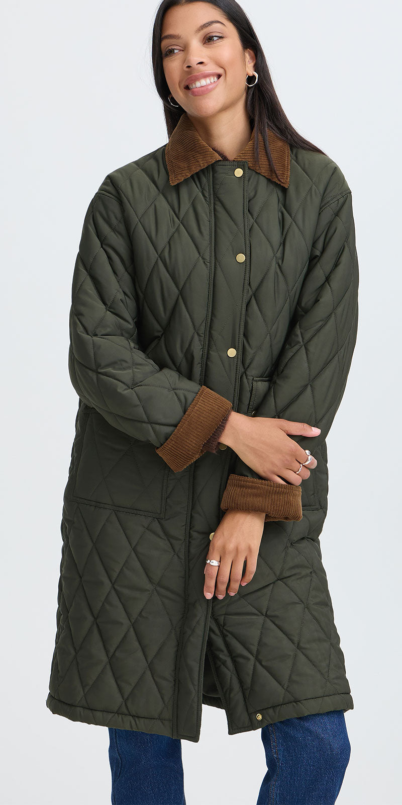 B.Young Quilted Barn Coat, green